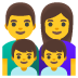 👨‍👩‍👦‍👦 family: man, woman, boy, boy display on Google